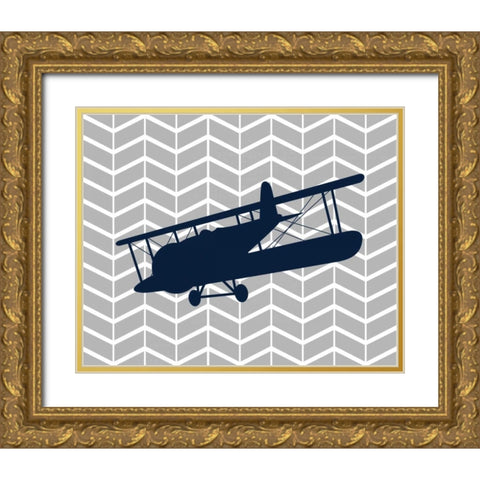 Plane I Gold Ornate Wood Framed Art Print with Double Matting by Robinson, Tamara