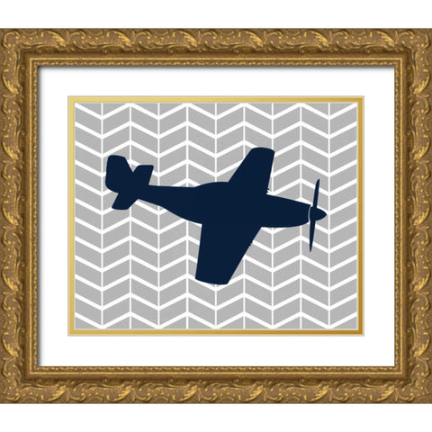 Plane II Gold Ornate Wood Framed Art Print with Double Matting by Robinson, Tamara