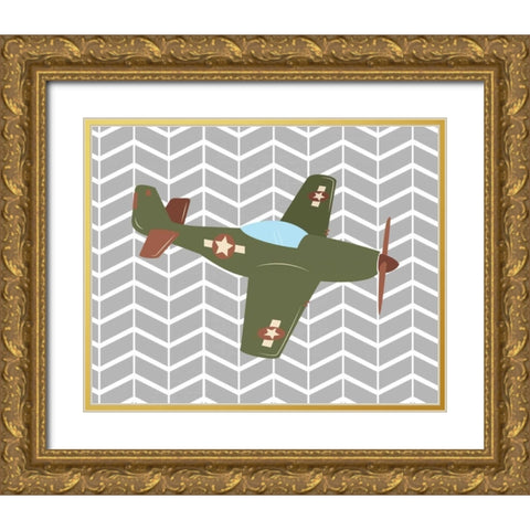Plane III Gold Ornate Wood Framed Art Print with Double Matting by Robinson, Tamara