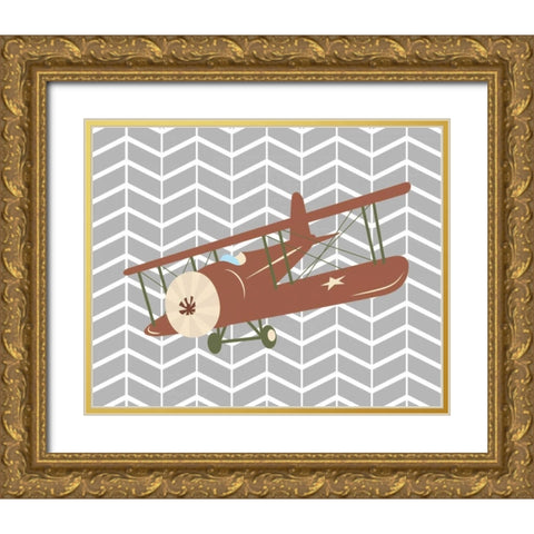 Plane IV Gold Ornate Wood Framed Art Print with Double Matting by Robinson, Tamara