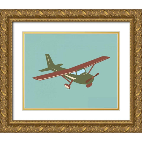 Plane VIII Gold Ornate Wood Framed Art Print with Double Matting by Robinson, Tamara