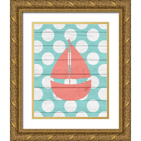 Nautical Sailboat Gold Ornate Wood Framed Art Print with Double Matting by Robinson, Tamara