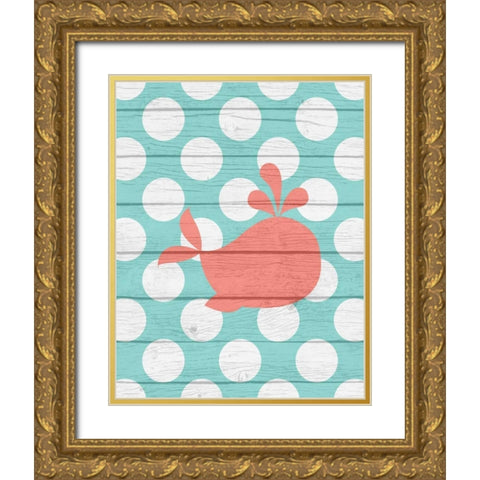 Nautical Whale Gold Ornate Wood Framed Art Print with Double Matting by Robinson, Tamara