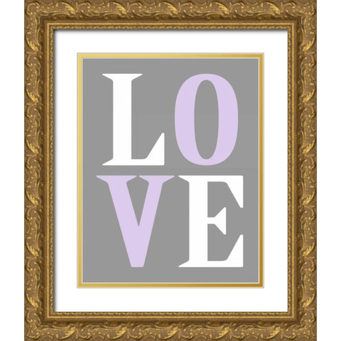 Elephant Love Gold Ornate Wood Framed Art Print with Double Matting by Robinson, Tamara