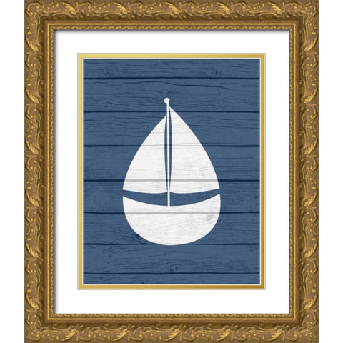 Nautical Sailboat Gold Ornate Wood Framed Art Print with Double Matting by Robinson, Tamara