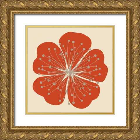 Flower Outline I Gold Ornate Wood Framed Art Print with Double Matting by Robinson, Tamara