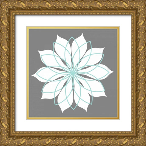 Flower Outline 3B Gold Ornate Wood Framed Art Print with Double Matting by Robinson, Tamara