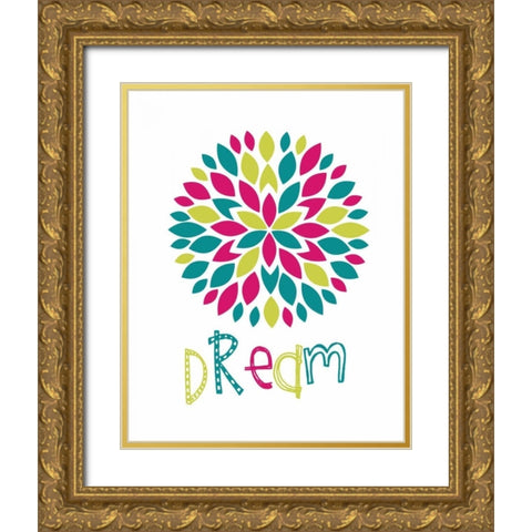 Dream Flower Burst Gold Ornate Wood Framed Art Print with Double Matting by Robinson, Tamara