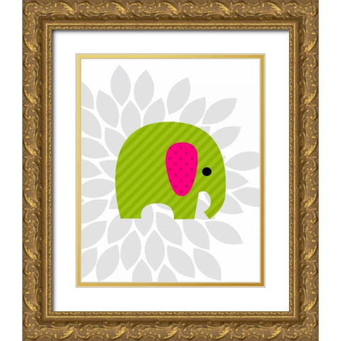 Elephant Flower I Gold Ornate Wood Framed Art Print with Double Matting by Robinson, Tamara