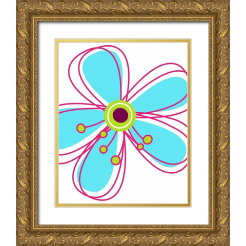 Zoom Flower I Gold Ornate Wood Framed Art Print with Double Matting by Robinson, Tamara