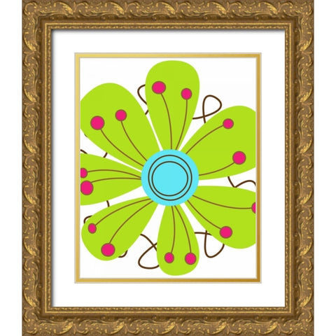Zoom Flower II Gold Ornate Wood Framed Art Print with Double Matting by Robinson, Tamara