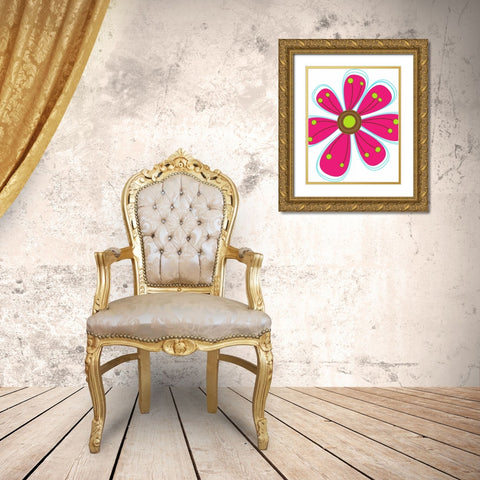 Zoom Flower III Gold Ornate Wood Framed Art Print with Double Matting by Robinson, Tamara