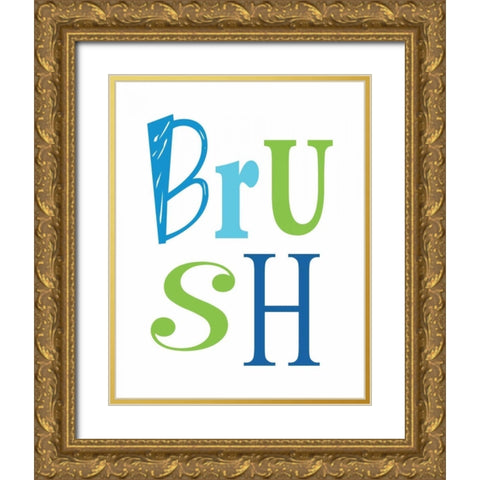 Nautical Brush Gold Ornate Wood Framed Art Print with Double Matting by Robinson, Tamara