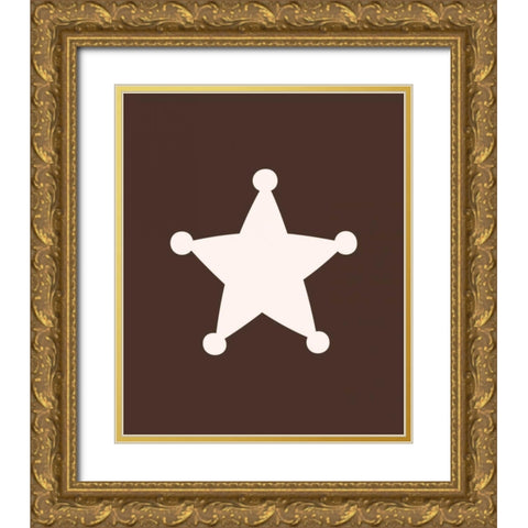 Cowgirl Sheriff Gold Ornate Wood Framed Art Print with Double Matting by Robinson, Tamara