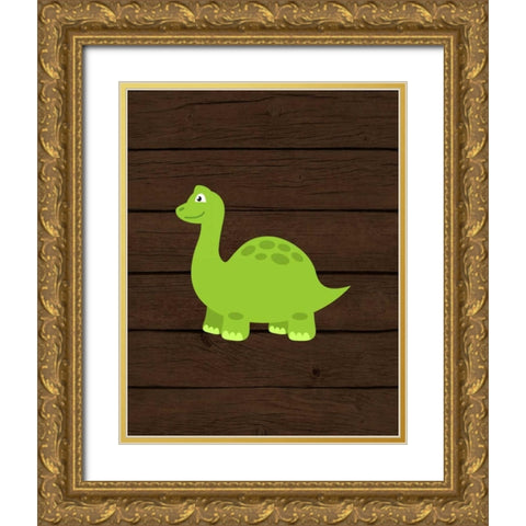 Dinosaur Wood I Gold Ornate Wood Framed Art Print with Double Matting by Robinson, Tamara