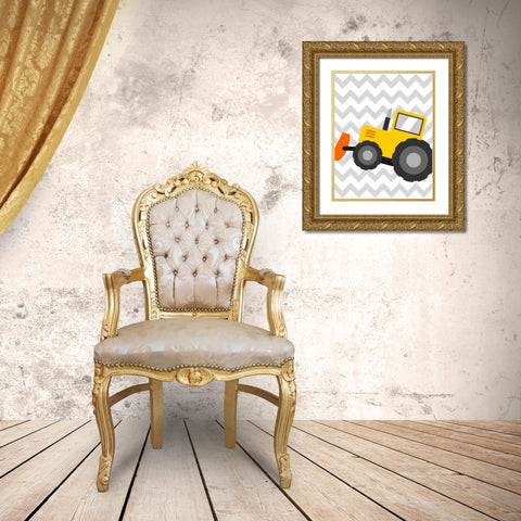 Construction Chevron I Gold Ornate Wood Framed Art Print with Double Matting by Robinson, Tamara