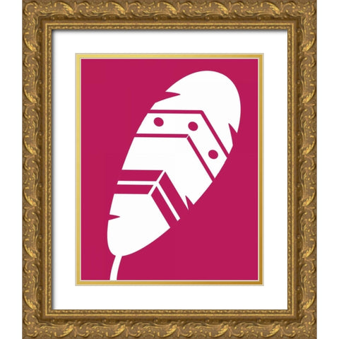 Feather II Gold Ornate Wood Framed Art Print with Double Matting by Robinson, Tamara