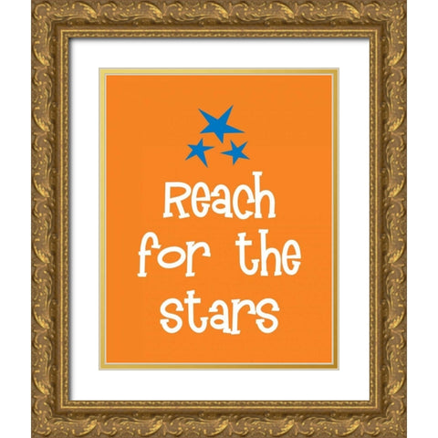 Reach for the Stars Gold Ornate Wood Framed Art Print with Double Matting by Robinson, Tamara