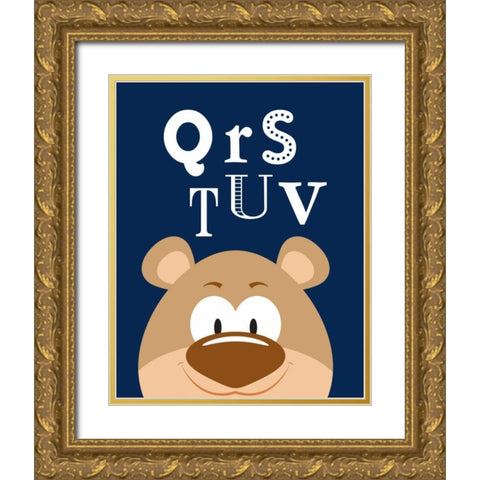 QRSTUV Animals Gold Ornate Wood Framed Art Print with Double Matting by Robinson, Tamara