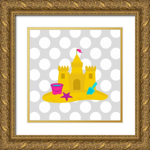 Beach Bathroom III Gold Ornate Wood Framed Art Print with Double Matting by Robinson, Tamara