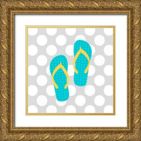 Beach Bathroom II Gold Ornate Wood Framed Art Print with Double Matting by Robinson, Tamara