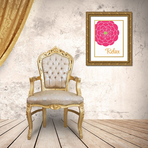 Colorful Relax Gold Ornate Wood Framed Art Print with Double Matting by Robinson, Tamara