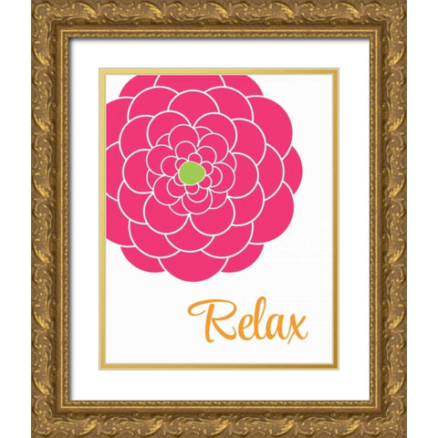Colorful Relax Gold Ornate Wood Framed Art Print with Double Matting by Robinson, Tamara