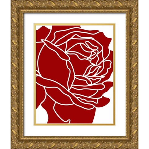 Zoom Flower I Gold Ornate Wood Framed Art Print with Double Matting by Robinson, Tamara