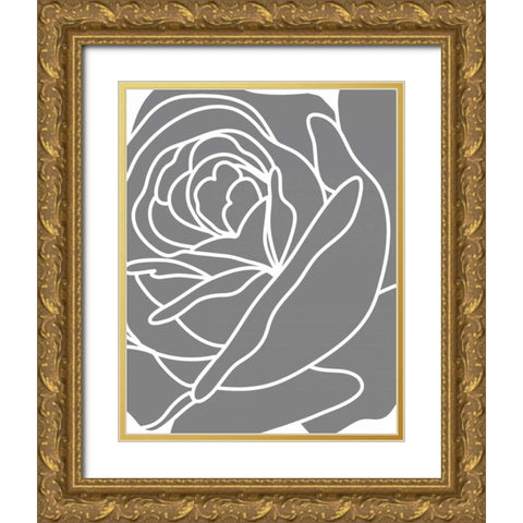 Zoom Flower III Gold Ornate Wood Framed Art Print with Double Matting by Robinson, Tamara