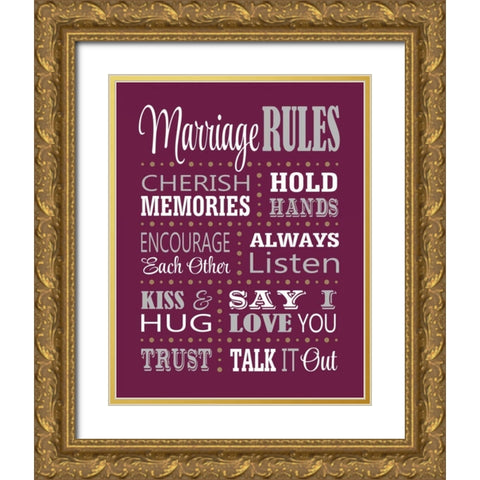 Marriage Rules Gold Ornate Wood Framed Art Print with Double Matting by Robinson, Tamara