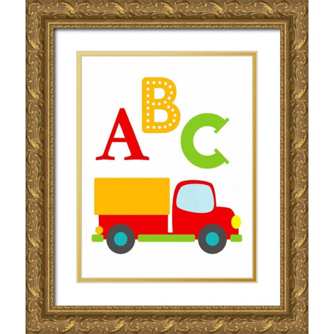 Transportation ABC Gold Ornate Wood Framed Art Print with Double Matting by Robinson, Tamara