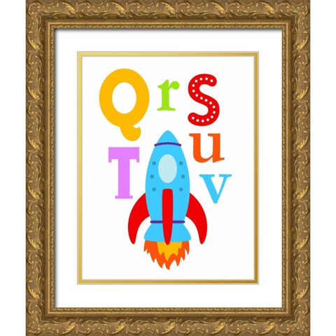 Transportation QRSTUV Gold Ornate Wood Framed Art Print with Double Matting by Robinson, Tamara