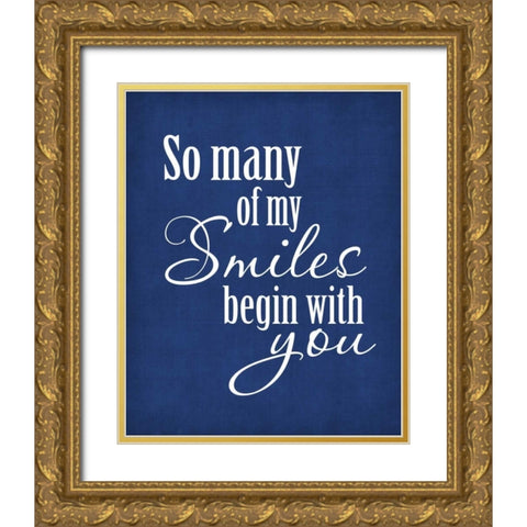 So Many Smiles Gold Ornate Wood Framed Art Print with Double Matting by Robinson, Tamara