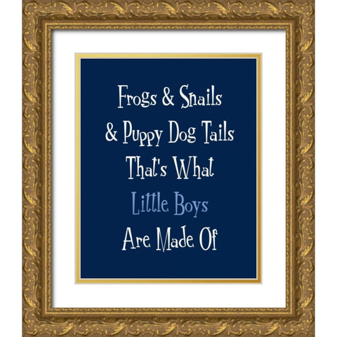 Frogs and Snails and Puppy Dog Tails Gold Ornate Wood Framed Art Print with Double Matting by Robinson, Tamara