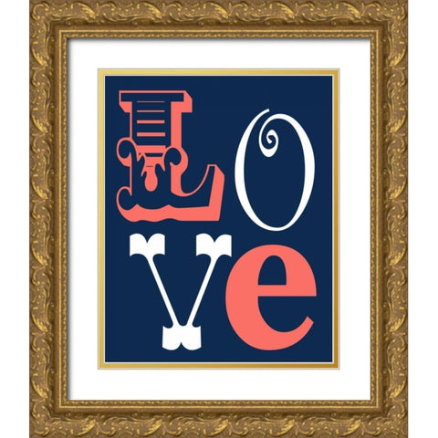 Love Gold Ornate Wood Framed Art Print with Double Matting by Robinson, Tamara