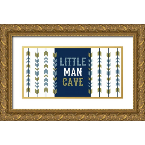 Little Man Cave Arrows Gold Ornate Wood Framed Art Print with Double Matting by Robinson, Tamara