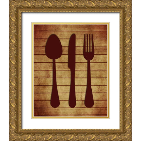 Kitchen Utensils II Gold Ornate Wood Framed Art Print with Double Matting by Robinson, Tamara