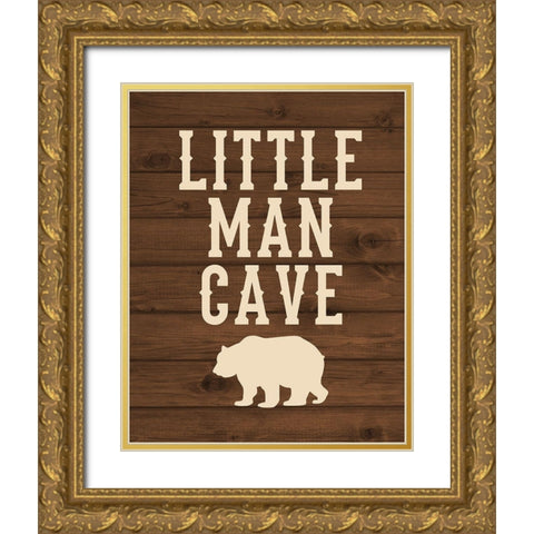 Little Man Cave Gold Ornate Wood Framed Art Print with Double Matting by Robinson, Tamara