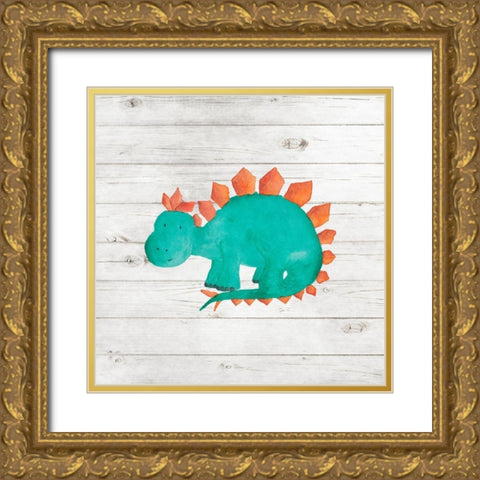 Water Color Dino II Gold Ornate Wood Framed Art Print with Double Matting by Robinson, Tamara