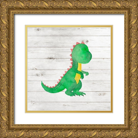 Water Color Dino IV Gold Ornate Wood Framed Art Print with Double Matting by Robinson, Tamara