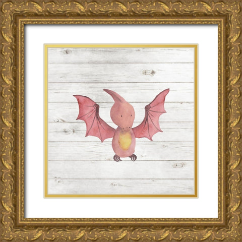 Water Color Dino V Gold Ornate Wood Framed Art Print with Double Matting by Robinson, Tamara