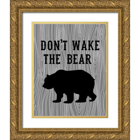 Dont Wake the Bear Gold Ornate Wood Framed Art Print with Double Matting by Robinson, Tamara