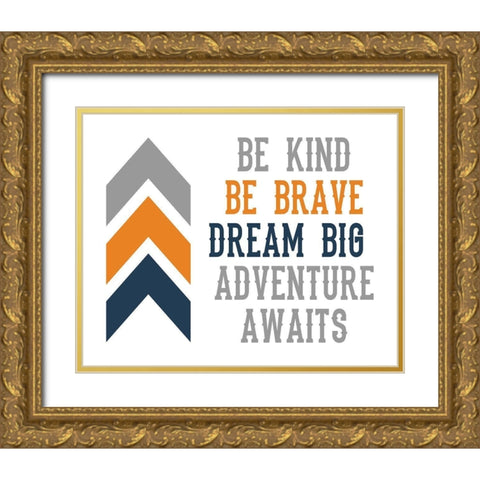 Arrow Quote Gold Ornate Wood Framed Art Print with Double Matting by Robinson, Tamara