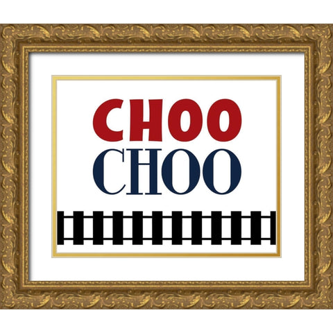 Choo Choo Gold Ornate Wood Framed Art Print with Double Matting by Robinson, Tamara