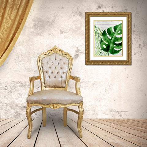 Banana Leaf I Gold Ornate Wood Framed Art Print with Double Matting by Robinson, Tamara