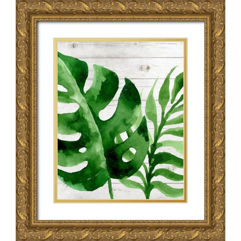 Banana Leaf III Gold Ornate Wood Framed Art Print with Double Matting by Robinson, Tamara