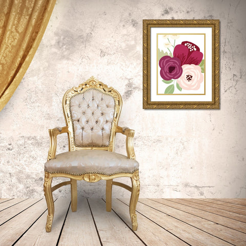 Floral Bouquet I Gold Ornate Wood Framed Art Print with Double Matting by Robinson, Tamara
