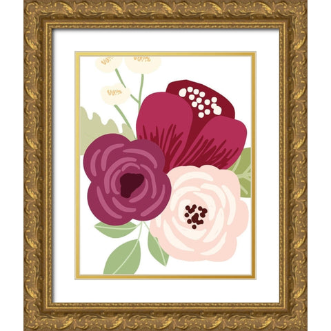 Floral Bouquet I Gold Ornate Wood Framed Art Print with Double Matting by Robinson, Tamara