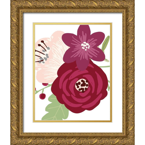 Floral Bouquet II Gold Ornate Wood Framed Art Print with Double Matting by Robinson, Tamara