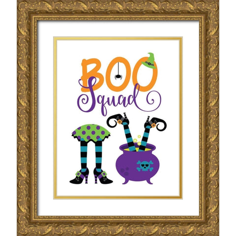 Boo Squad Gold Ornate Wood Framed Art Print with Double Matting by Robinson, Tamara